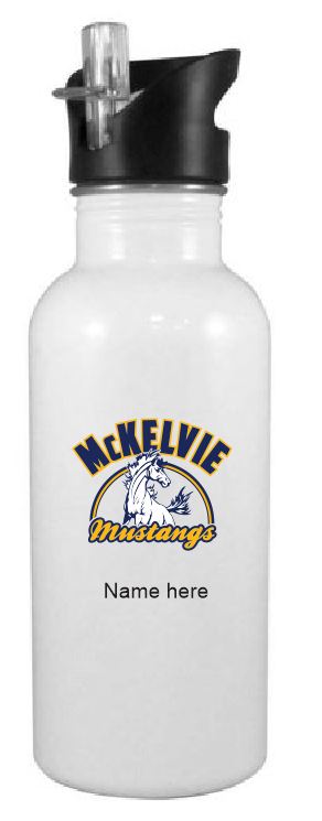 McKelvie Custom Printed Water Bottle with Straw